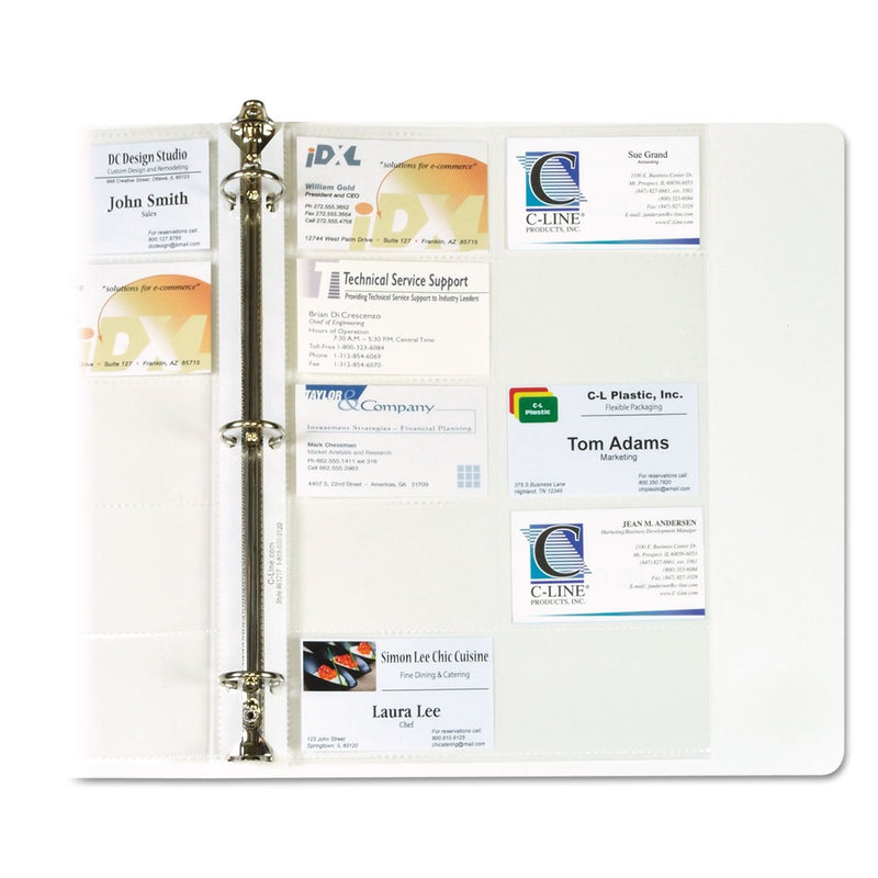  [AUSTRALIA] - C-Line 61217 Business Card Binder Pages, Holds 20 Cards, 8 1/8 x 11 1/4, Clear, 10/Pack