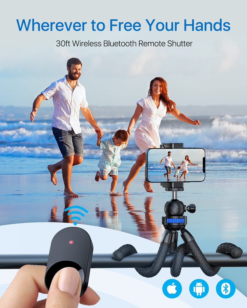  [AUSTRALIA] - andobil Flexible Phone Tripod with Remote & Bag,[Most Portable & Stable] Compatible with iPhone 13 Mini 13 Pro Max 12 11 Pro Max XR SE S21 S20, Aluminum Mini Tripod & Clip, DSLR Camera Tripod Holder