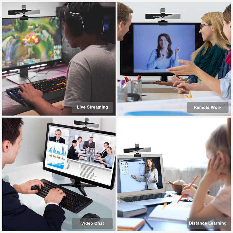  [AUSTRALIA] - 2K Webcam with Microphone, Walfront Web Camera with Privacy Cover for PC Laptop Desktop, Plug and Play Computer Camera for Windows Mac OS, Video Conference, Gaming, Online Classes and Streaming