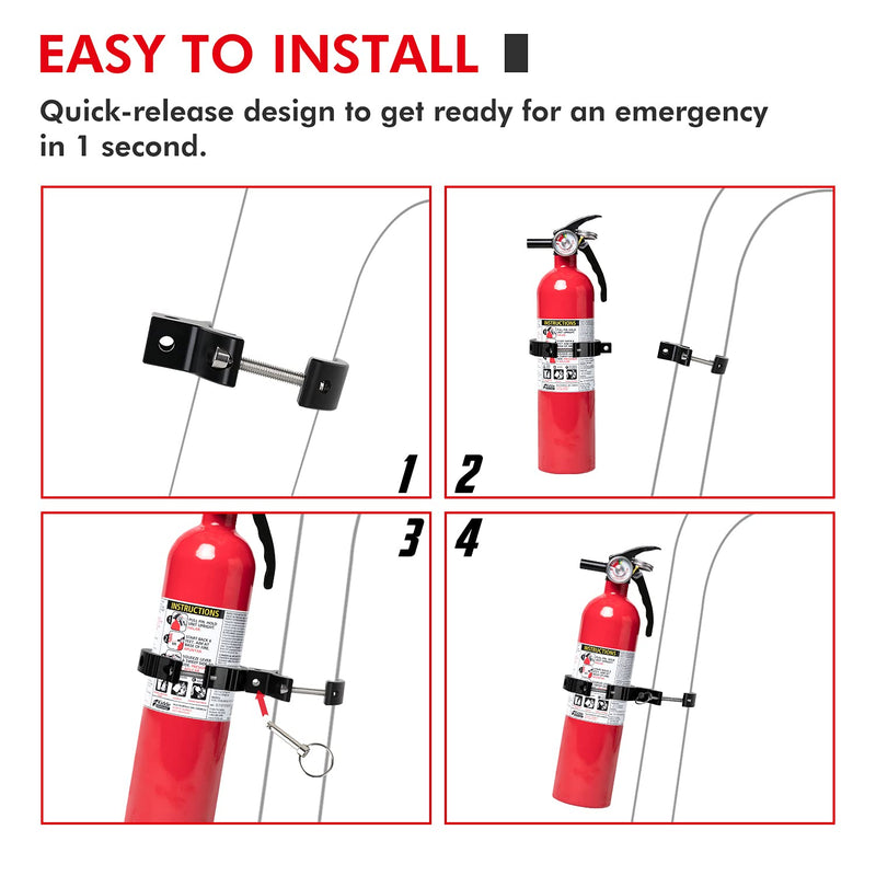  [AUSTRALIA] - EBESTauto Compatible for Adjustable Jeep Fire Extinguisher Bracket Fit for 3 Inch or 3.25 Inch Fire Extinguisher Bottle Bracket fit for UTV with 1.75''-2'' Round,2 PCS 2PCS Fire Extinguisher Mount