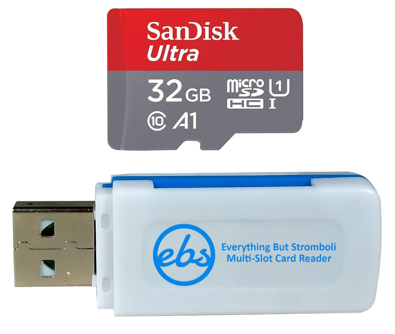  [AUSTRALIA] - SanDisk 32GB Micro SDHC Ultra Memory Card Class 10 (SDSQUAR-032G-GN6MN) Works with Samsung Galaxy A10e, A10s, A30s, A50s, A90 5G Phone Bundle with 1 Everything But Stromboli MicroSD & SD Card Reader