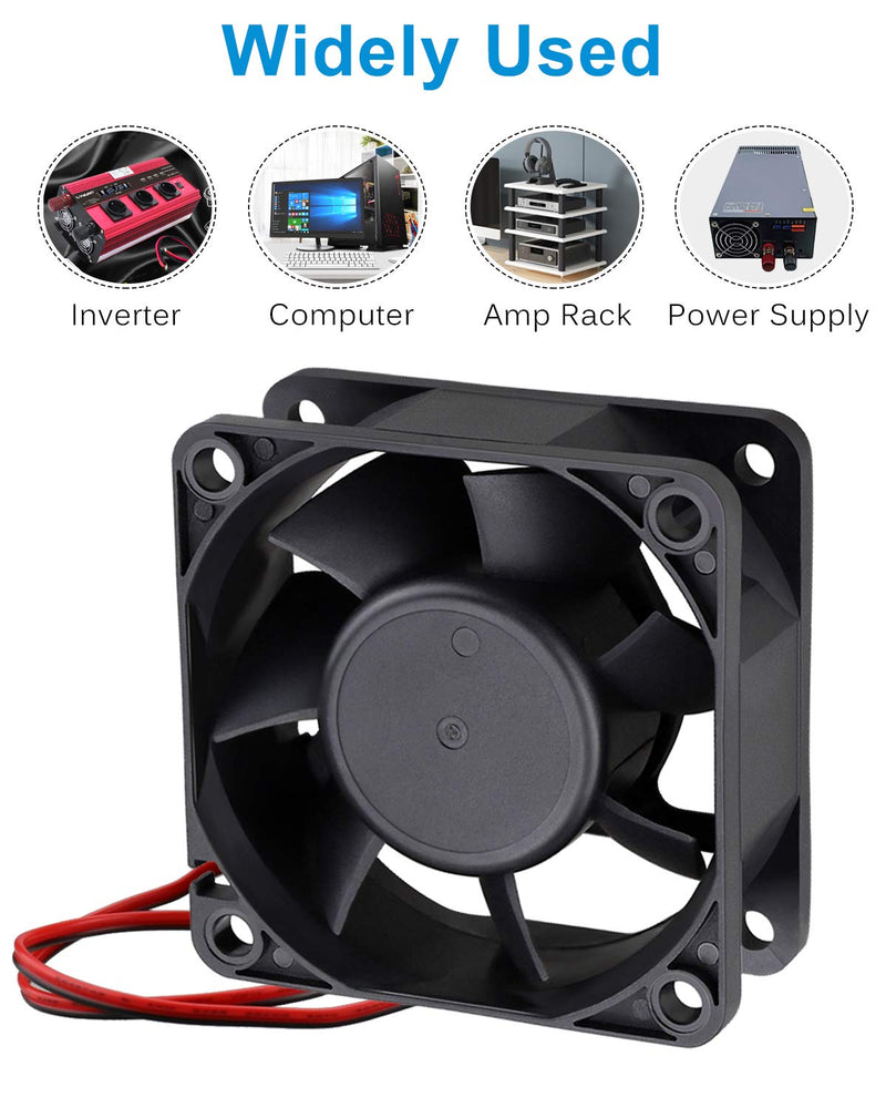  [AUSTRALIA] - GDSTIME 60mm Fan, 60mm x 60mm x 25mm Dual Ball Bearings 12V DC Brushless Cooling Fan