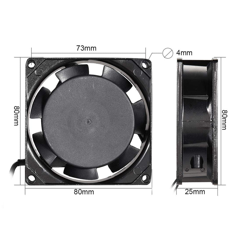  [AUSTRALIA] - uxcell Cooling Fan 80mm x 80mm x 25mm SF8025 AC 110V/120V 0.14A Long Life Sleeve Bearings