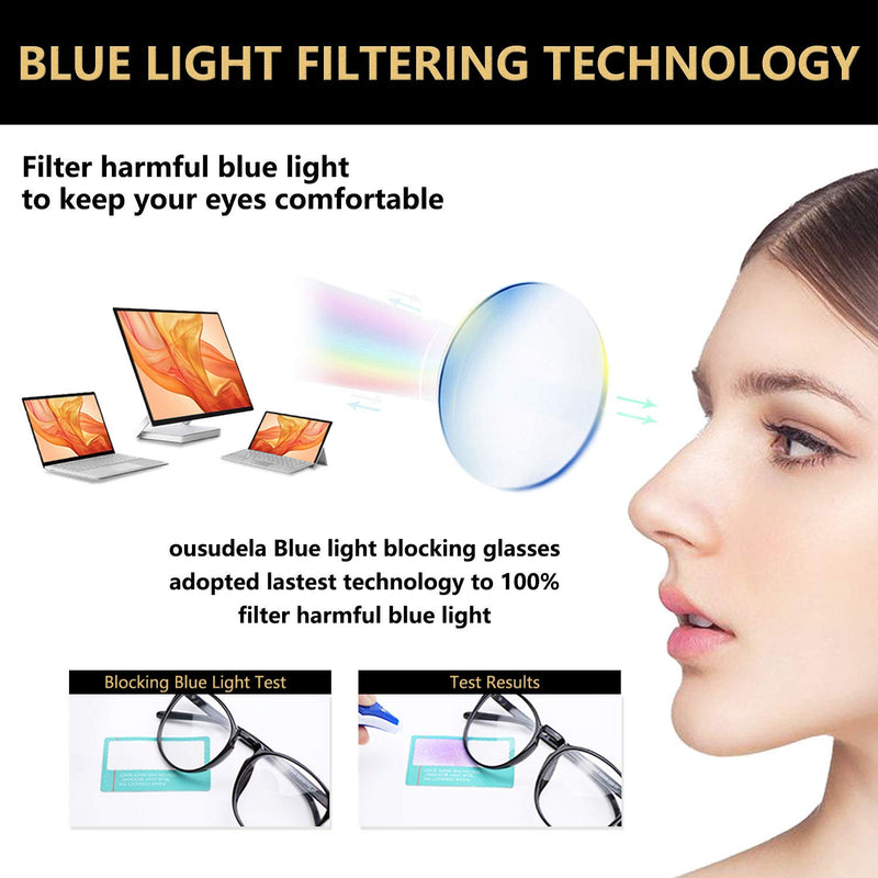  [AUSTRALIA] - 3-Pack Blue Light Blocking Glasses for Women/Men Blue Light Glasses for Teens, Square Computer Glasses Anti Eye Strain/UV/Glare, Gaming Glasses Reading Glasses Non-Prescription