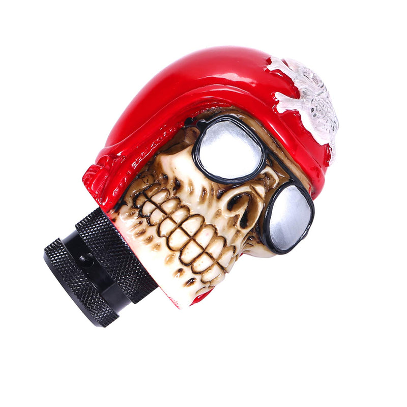  [AUSTRALIA] - Bashineng Universal Knob Shift Skull Gear Stick Shifter Head Fit Most Automatic Manual Cars (Red) red