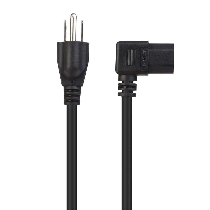 Cable Matters 2-Pack 16 AWG Right Angle Power Cord (Power Cable) 6 Feet (NEMA 5-15P to Angled IEC C13) - LeoForward Australia