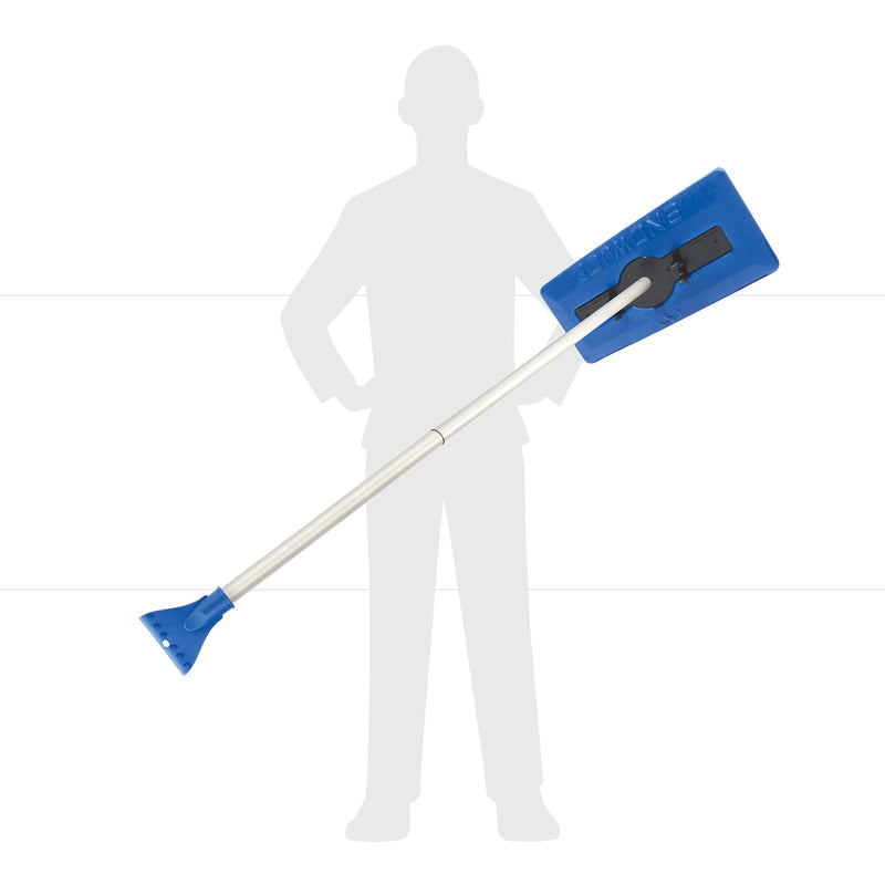  [AUSTRALIA] - Snow Joe SJBLZD 2-in-1 Snow Broom with 18-Inch Foam Head + Large Ice Scraper, Blue 2019 Version
