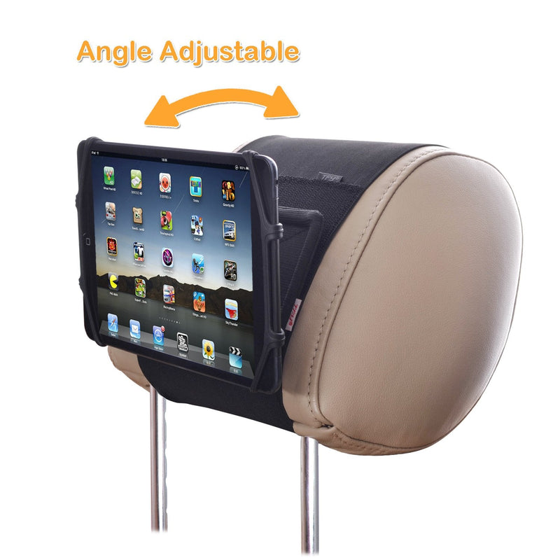  [AUSTRALIA] - TFY Car Mount Universal Car Headrest Mount Holder with Silicon Holding Net Compatible with Both 4.5-6 Inch Phones and 7-10.5 Inch Tablets