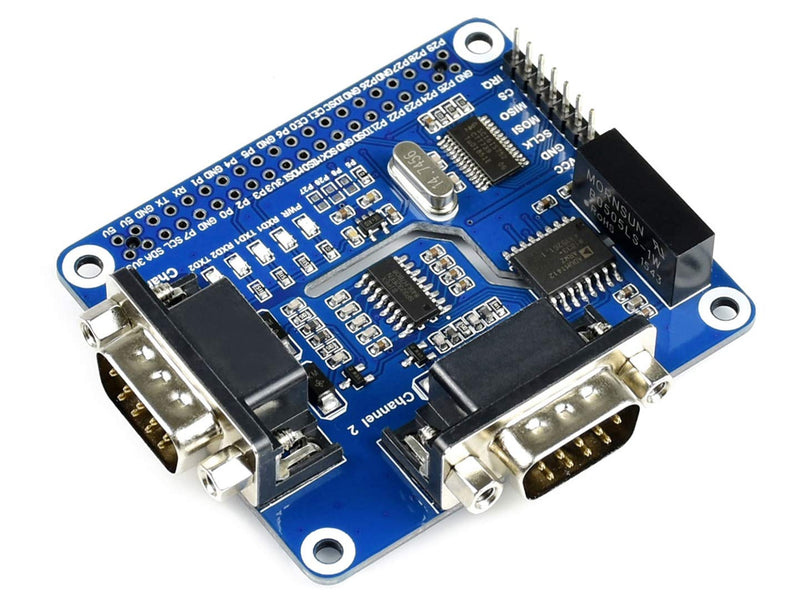  [AUSTRALIA] - 2-Channel Isolated RS232 Expansion HAT for Raspberry Pi 4B/3B+/3B/2B/B+/A+/Zero/Zero W, SC16IS752+SP3232 Dual Chip Convert SPI to RS232 Data Rate up to 921600bps Embed Multi Protection Circuits