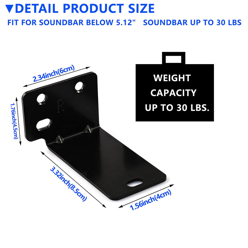  [AUSTRALIA] - Suixing Universal Wall Mount with Hardware Kit Sound Bar Mounts Mounting Bracket Compatible Most of Soundtouch/Soundbars Home Theater System Wall Mount Brackets-Black