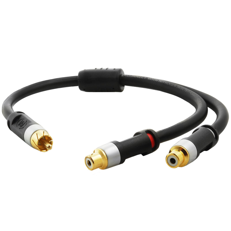  [AUSTRALIA] - Mediabridge™ Ultra Series RCA Y-Adapter (12 Inches) - 1-Male to 2-Female for Digital Audio or Subwoofer - (Part# CYA-1M2F-P)