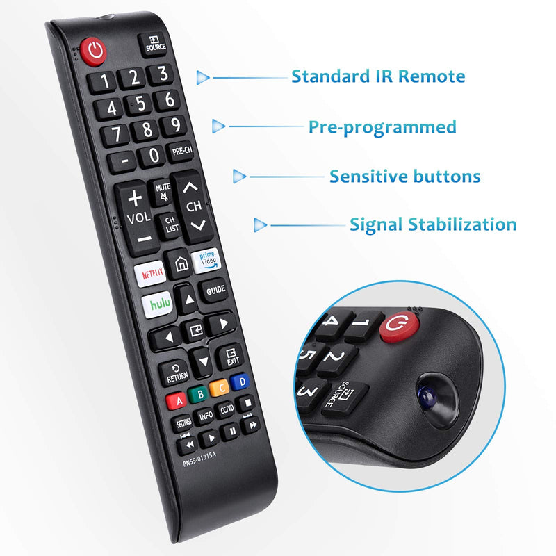  [AUSTRALIA] - Replacement BN59-01315A Remote Control Compatible with Samsung 4K Crystal UHD 6/7/8/9/TU-7000 Series Smart TV(BN59-01315J/BN59-01315E)