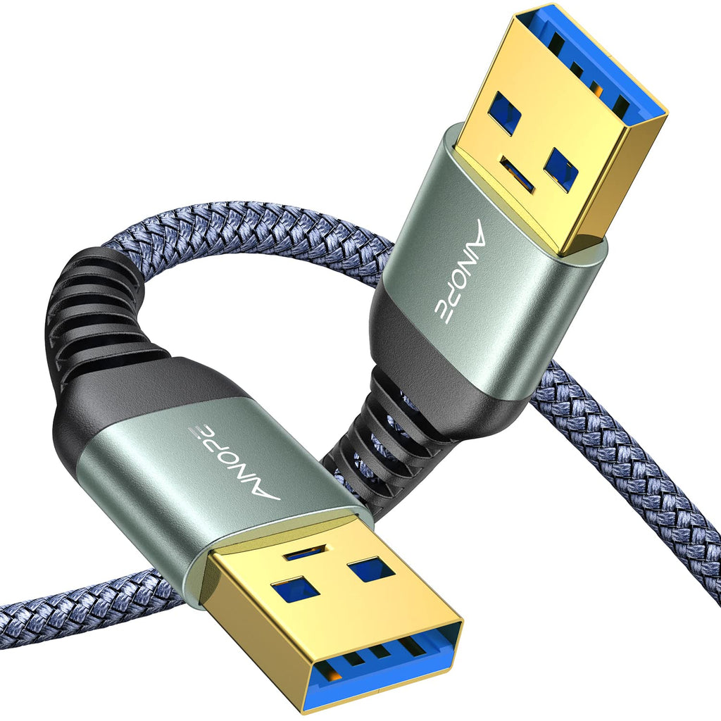  [AUSTRALIA] - AINOPE USB to USB Cable, USB 3.0 to USB 3.0 Cable [1.5FT][Never Rupture] USB A Male to Male Cable Double End USB Cord Compatible with Hard Drive Enclosures, DVD Player, Laptop Cool-Grey