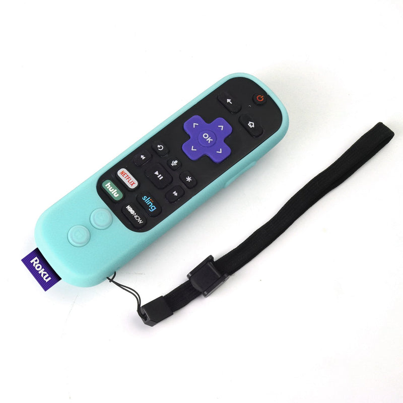 SIKAI Silicone Case for 2018 Roku Ultra Remote Shockproof Protective Cover for Roku Ultra 4661R with Power Button Remote Jack Hole Cutout Anti-Slip Anti-Lost with Hand Strap (Glow in Dark Blue) Luminous Blue - LeoForward Australia