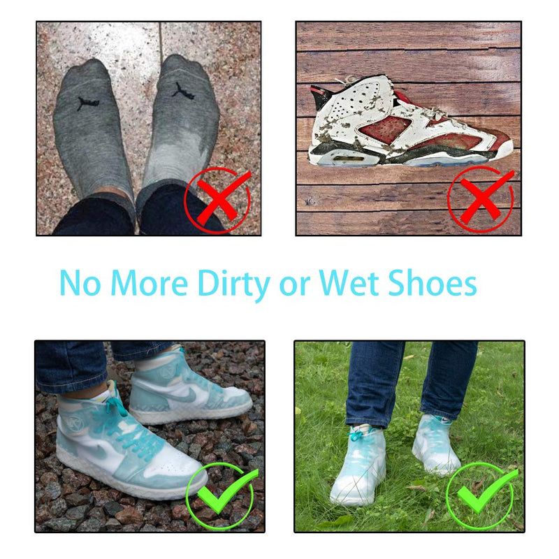  [AUSTRALIA] - Silicone Shoe Covers, Waterproof Overshoes Reusable Slip Resistant Rain Shoe Cases for Men Women Large Black