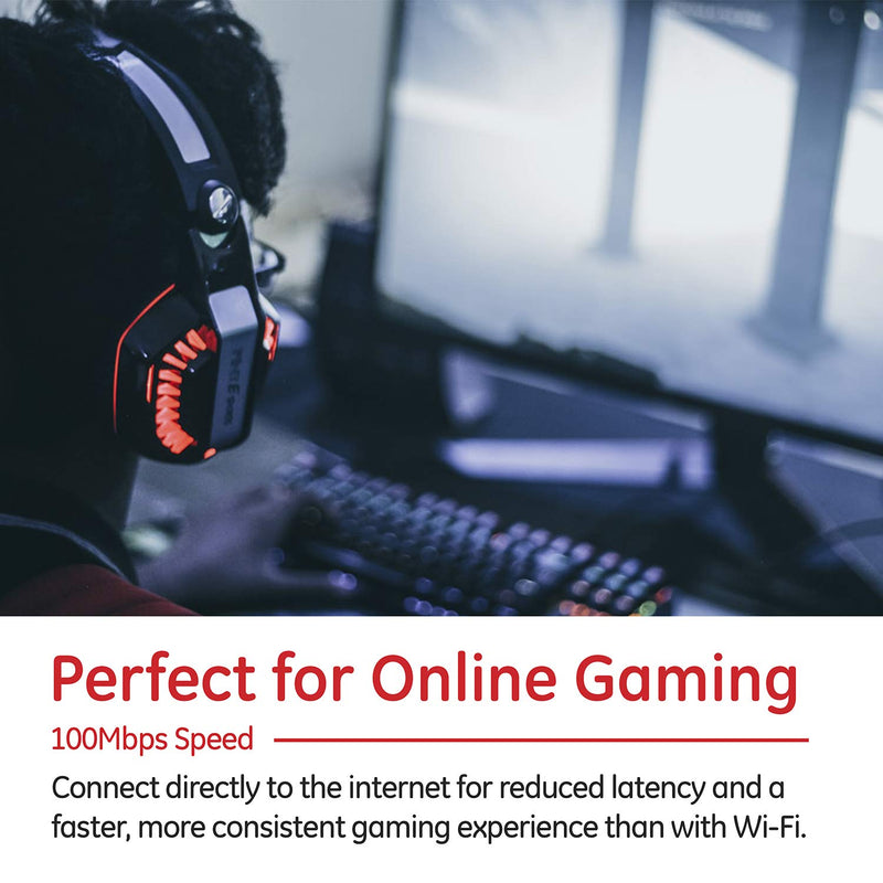  [AUSTRALIA] - GE Cat5E Ethernet Cable, 3ft Ethernet Cable, Up to 100Mbps, Rated 100 Mhz, UTP, For High Speed Internet Devices, Streaming Devices, Routers, RJ45 Connectors, for Home or Office, Black, 33762 3 Feet