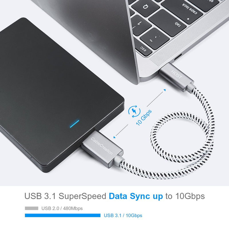  [AUSTRALIA] - CableCreation Short USB C Hard Drive Cable 1FT, USB 3.1 C to Micro B Cable 10Gbps USB C to Hard Drive Cable Compatible with MacBook Pro Air Galaxy S5 My Passport Elements etc, 0.3m Space Gray 1