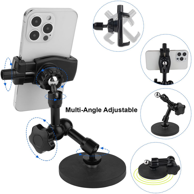  [AUSTRALIA] - Mippko Magnetic Phone Holder,Heavy Duty Phone Mount for Truck/Tractor/Forklift/Boat/Motor Vehicles,Fit 3.5~7.5" iPhone/Samsung Galaxy/Nexus/Smartphone,360°Adjustable Arm 3.46" Magnetic Base
