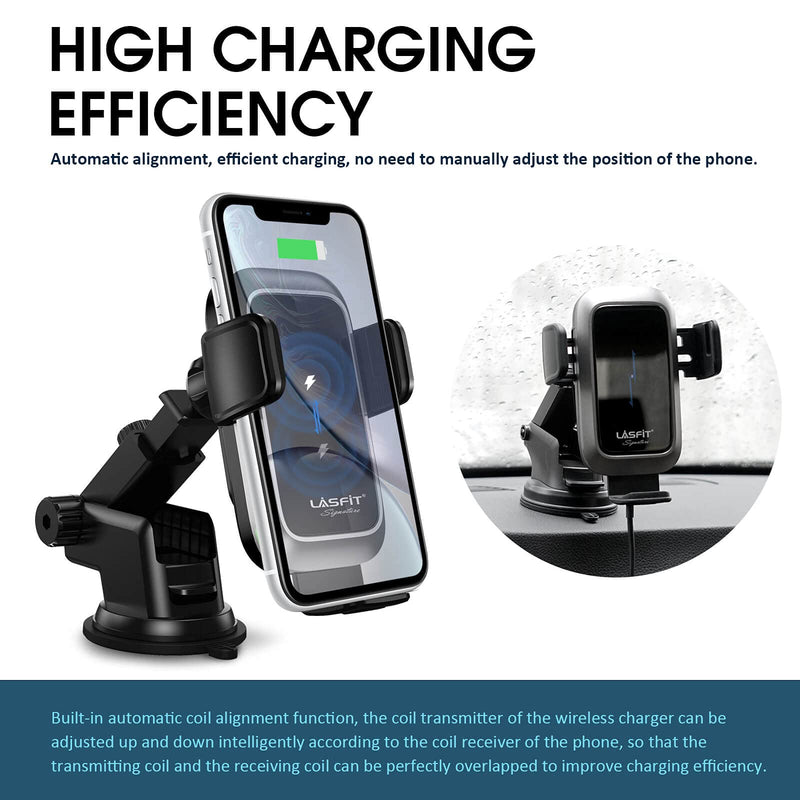  [AUSTRALIA] - LASFIT Wireless Car Charger Upgraded Fast Charging 15w Qi Car Mount Charger Automatic Alignment Air Vent Phone Holder for iPhone 13 ProMax /13 Pro/13/13 mini/12 Pro Max Series, Samsung Galaxy Series