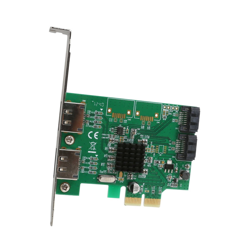  [AUSTRALIA] - IO CREST SI-PEX40058 2 Port SATA III 2 Port eSATA III PCIe 2.0 x2 HyperDuo Controller Card Green 2+2 port Marvell
