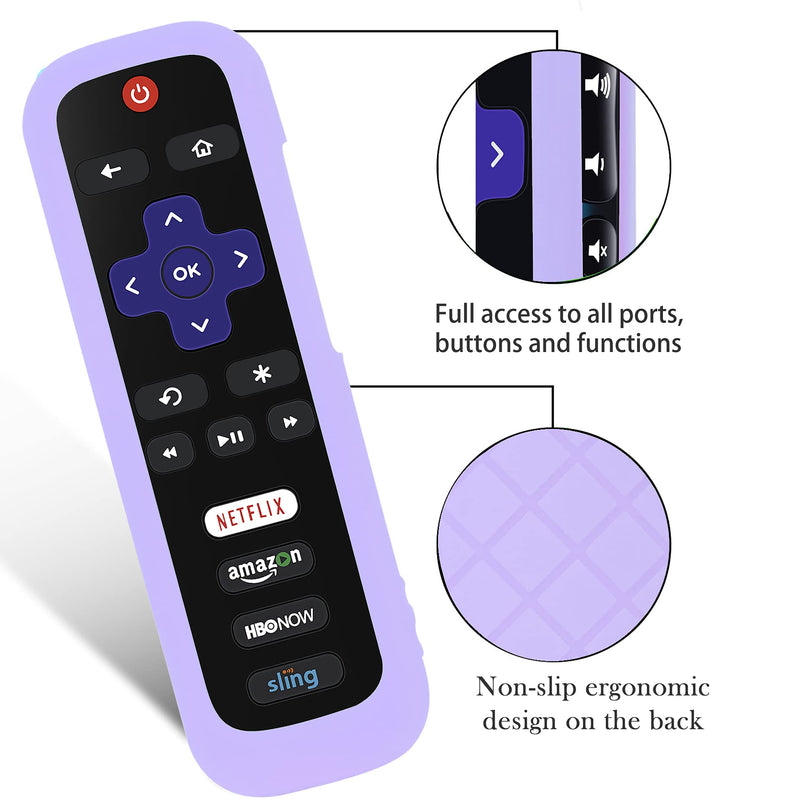  [AUSTRALIA] - 2 Pack Remote Case for Roku, Battery Cover for TCL Roku Smart TV Steaming Stick Remote, Roku TV Remote Cover Silicone Protective Controller Universal Sleeve Skin Glow in The Dark Blue Purple Sky and Purple