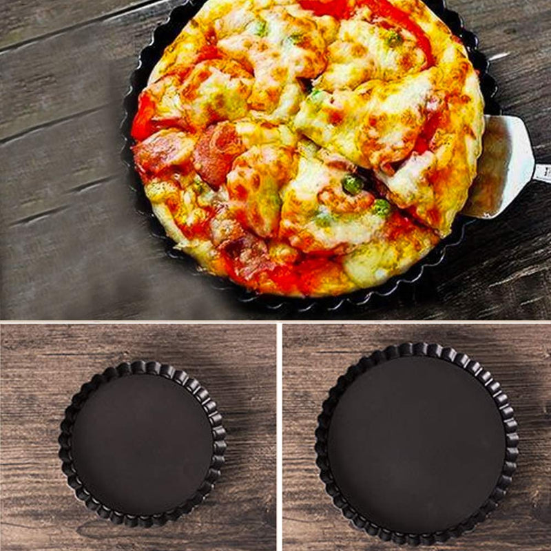  [AUSTRALIA] - Non-sticks 6 Inches Quiche Tart Pan, Removable Loose Bottom Tart Pie, Round Fluted Tart Tins Baking Pan Mould Tray for Creating Creamy Cheese Cakes, Chocolate Tarts, Fruit Tart Pies