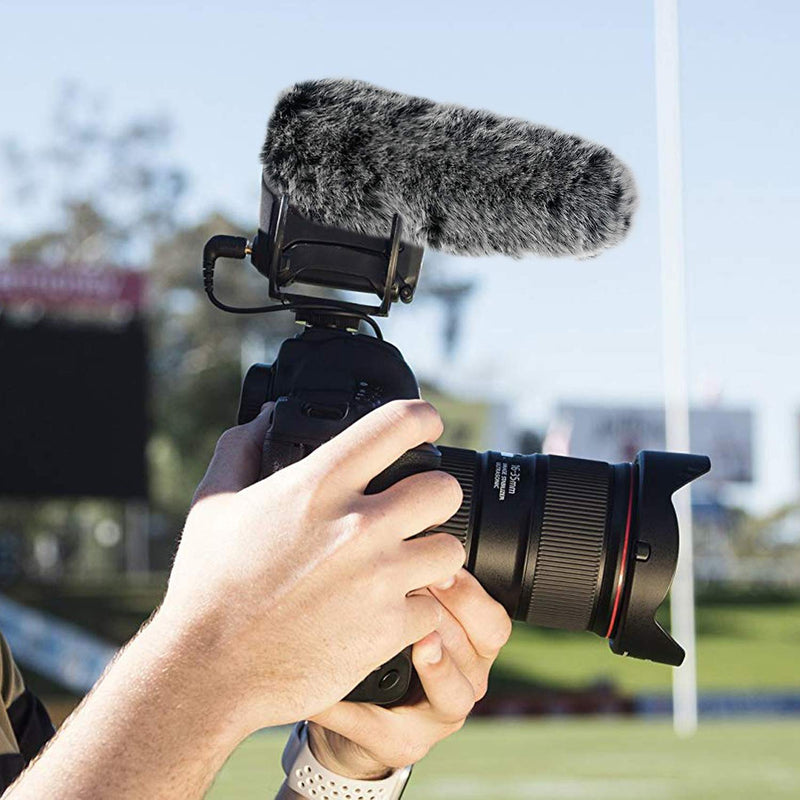  [AUSTRALIA] - YOUSHARES Microphone Furry Windscreen - Outdoor Wind Cover Muff Mic Wind Shield Fur Pop Filter as Foam Cover Compatible with Rode VideoMic Pro+ Microphone Fur Windscreen