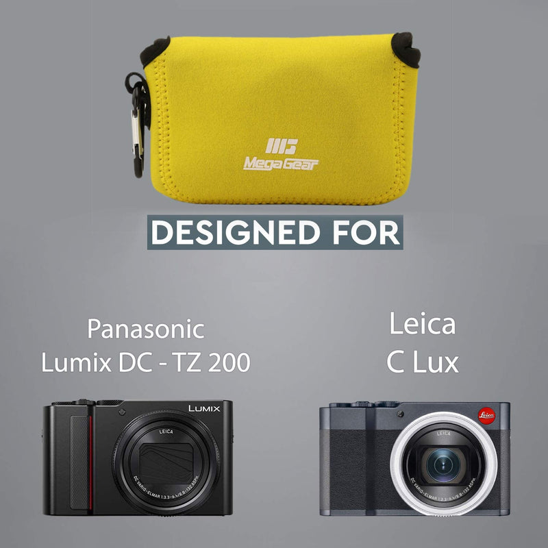  [AUSTRALIA] - MegaGear MG1850 Ultra Light Neoprene Camera Case Compatible with Panasonic Lumix DC-ZS200 - Yellow