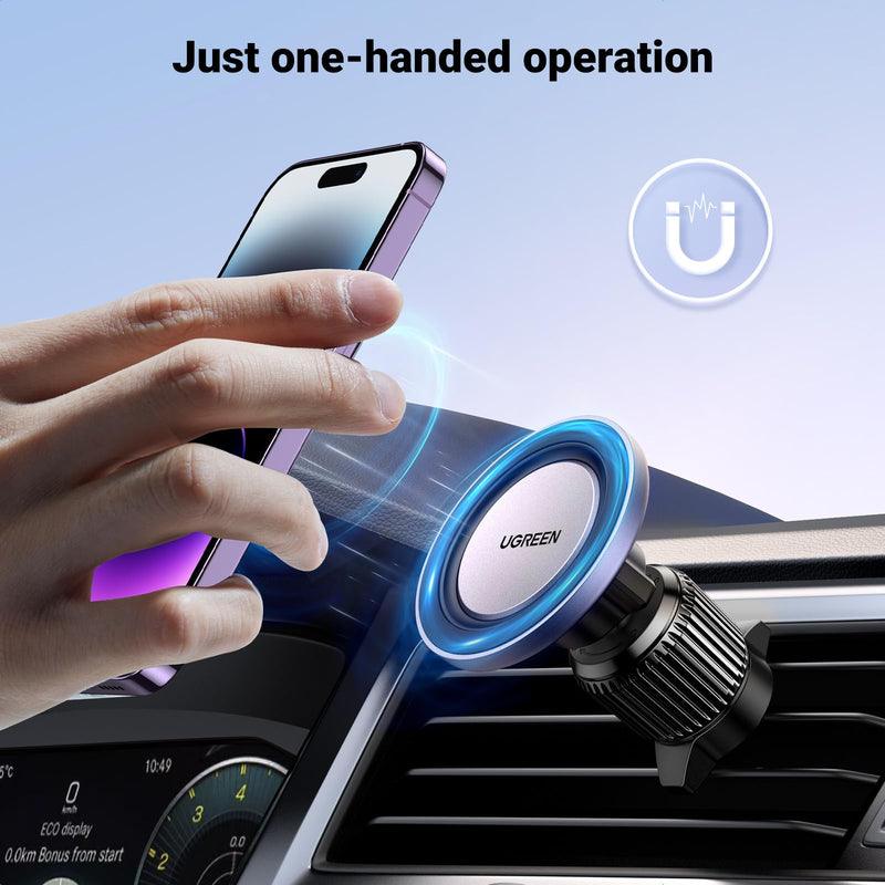  [AUSTRALIA] - UGREEN for Magsafe Magnetic Car Holder Mount Upgrade Air Vent Clip Phone Holder Car Cradle 360 Adjustable Compatible for iPhone 14 13 12 Pro Max Plus Mini