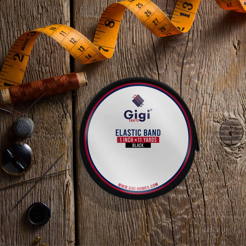 Gigi Crafts Elastic Band for Sewing Elastic Spool High Elasticity 0.6 inch x 5 Yards Black. - LeoForward Australia