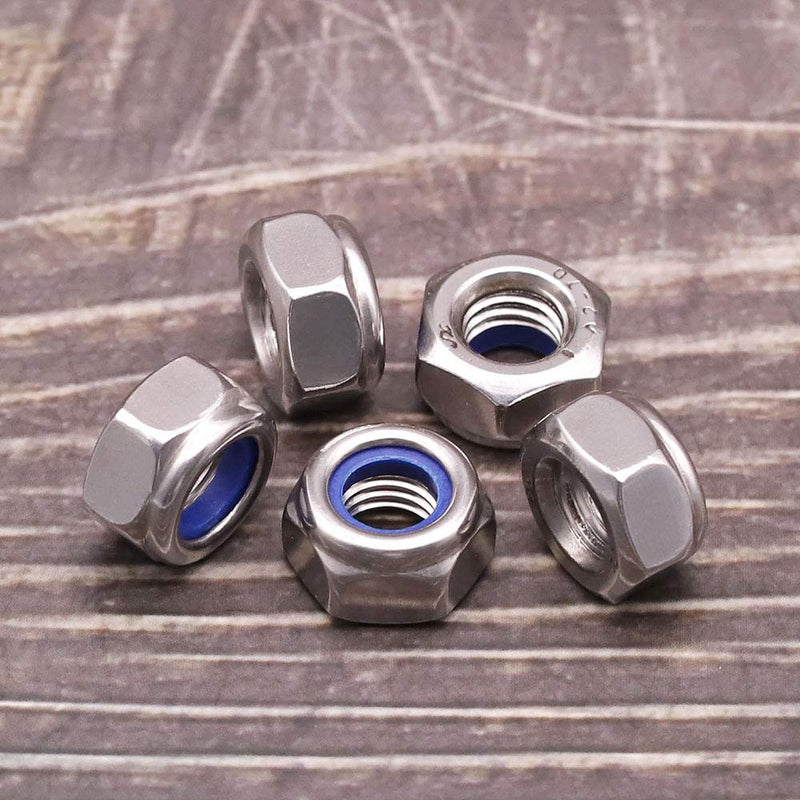  [AUSTRALIA] - M8 x 1.25mm Nylon Insert Hex Lock Nuts 304 Stainless Steel 18-8 Locknut, Bright Finish, Pack of 20 M8 x 1.25mm (20 PCS)