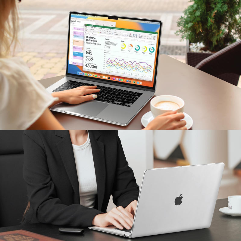  [AUSTRALIA] - Fintie Case Compatible with MacBook Air 15 Inch A2941 (2023 Release) - Protective Snap On Hard Shell Cover for MacBook Air 15.3" M2 Chip with Liquid Retina Display and Touch ID, Crystal Clear