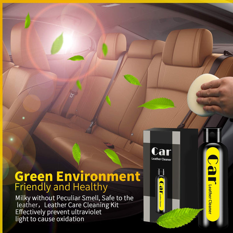  [AUSTRALIA] - Quwei Car Leather Seat Cleaner Conditioner Cleaning Kit Remove Debris Stains Grime Safe for Couch Car Interior Bags Jackets Saddles