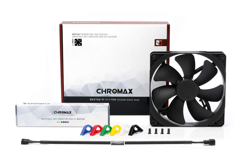  [AUSTRALIA] - Noctua NF-A14 PWM chromax.black.swap, quiet premium fan, 4-pin (140mm, black) 140x140x25 mm