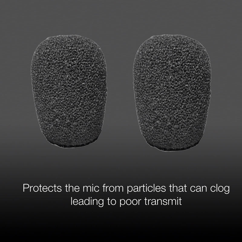  [AUSTRALIA] - Universal Headset Foam Microphone Windscreens- Global Teck 10 pk, Mic Covers For Blue Parrot B250, B350, B450, B550, C400 Plantronics, Jabra, Lapel, Lavaliers,Telex, Movo, VXI- Lux, Passport, Logitech Black