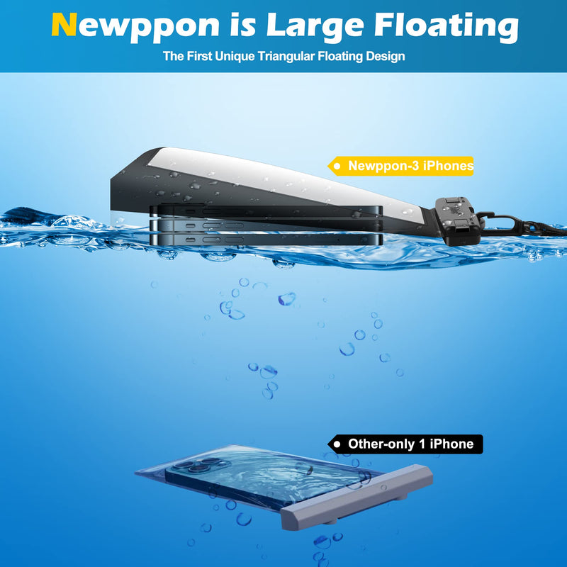  [AUSTRALIA] - newppon Large Float Waterproof Mobile Pouch :4 Pack Underwater Clear Cellphone Holder Container - Universal Floatable Cell Water Proof DryBag Case for iPhone Samsung Galaxy for Cruises Camping Shower