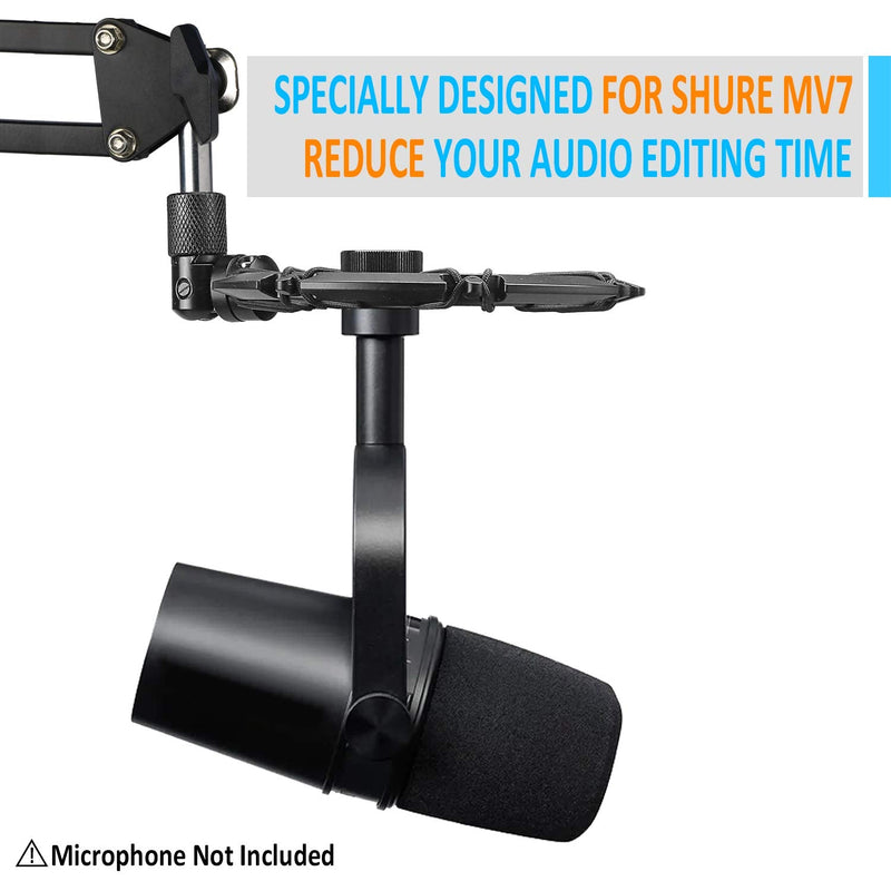  [AUSTRALIA] - MV7 Shock Mount Compatible with Shure MV7 Microphone, MV7 Shock Mount Reduces Vibration Noise Matching Mic Stand Boom Arm by SUNMON