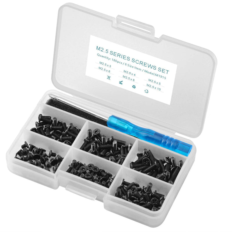  [AUSTRALIA] - Mcsher Compatible with 180pcs M2.5 Series Laptop Screws Notebook Computer Screw Kit Set for IBM HP Dell Lenovo Samsung Sony Toshiba Gateway