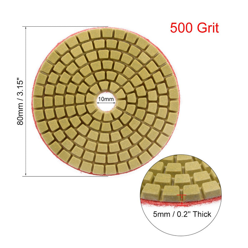  [AUSTRALIA] - uxcell Diamond Polishing Sanding Grinding Pads Discs 3 Inch Grit 500 10 Pcs for Granite Concrete Stone Marble