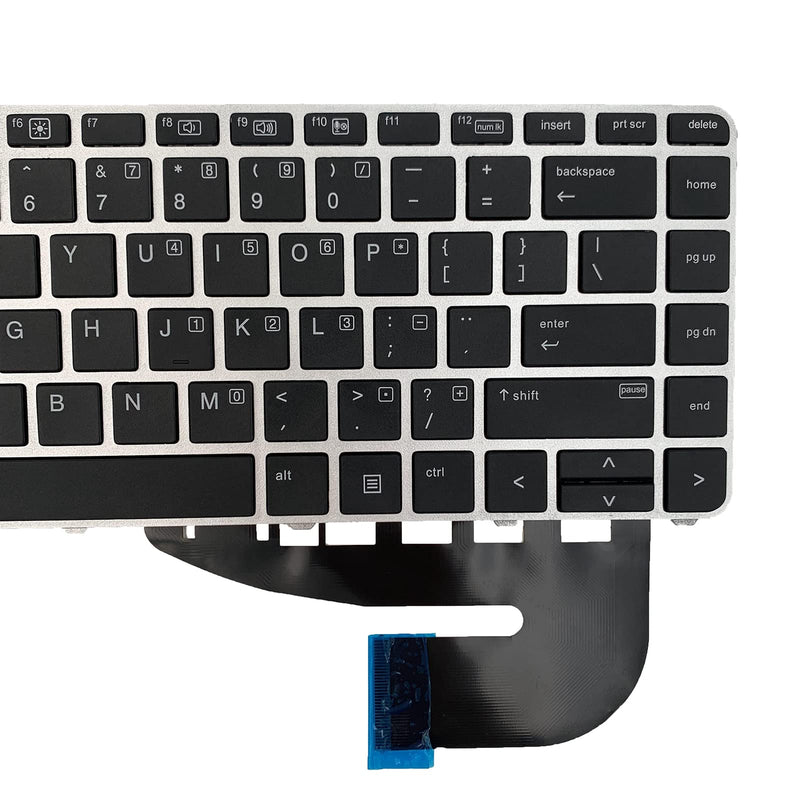  [AUSTRALIA] - Laptop Replacement US Layout Keyboard for HP EliteBook 740 745 G3 745 840 G3 G4 Silver Frame 819876-031 836307-031