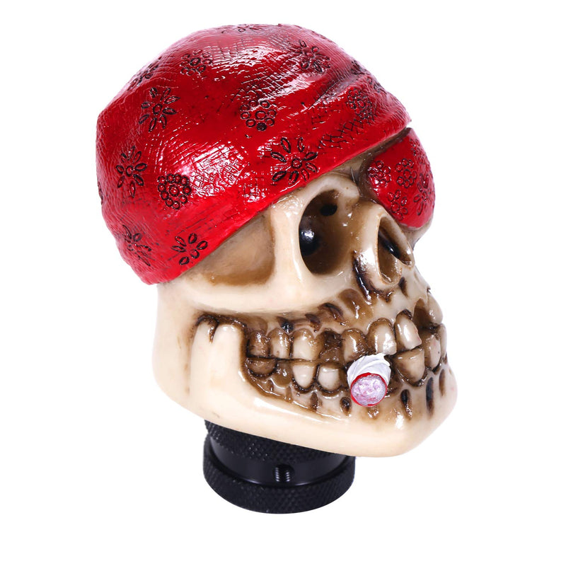  [AUSTRALIA] - Bashineng Transmission Stick Shifter One-Eyed Pirate Style Universal Car Gear Shift Knobs for Most Manual Automatic Cars (Red) red