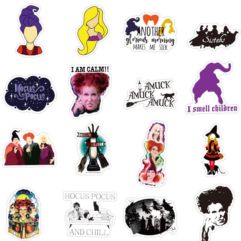 50Pcs Halloween Witch Old Hag Hocus Pocus Stickers for Water Bottle Cup Laptop Guitar Car Motorcycle Bike Skateboard Luggage Box Vinyl Waterproof Graffiti Patches XQX - LeoForward Australia