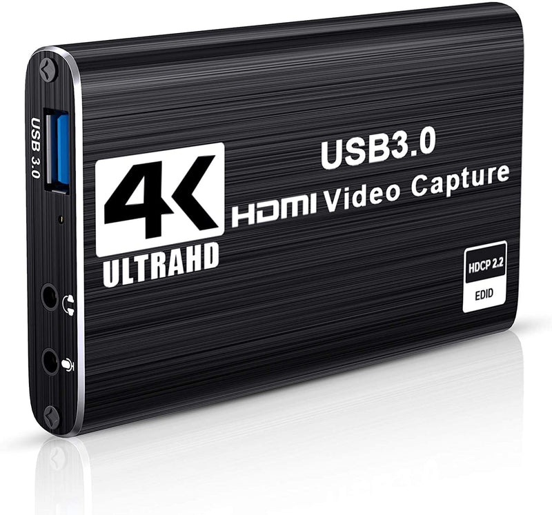  [AUSTRALIA] - Capture Card, ifmeyasi Audio Video Converter with Mic 4K HDMI Loop-Out, 1080p 60fps Video Recorder for Live Broadcasting Compatible with Nintendo Switch/ PS4/ OBS/ Camcorders/ PC