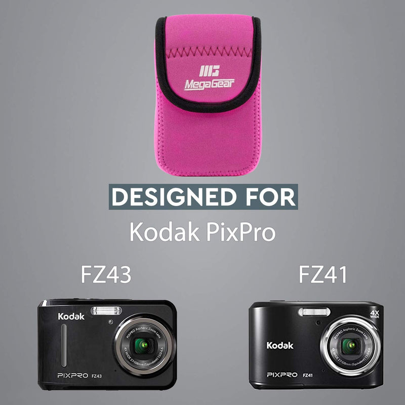  [AUSTRALIA] - MegaGear Ultra Light Neoprene Camera Case Compatible with Kodak PixPro FZ43, FZ41 Hot Pink