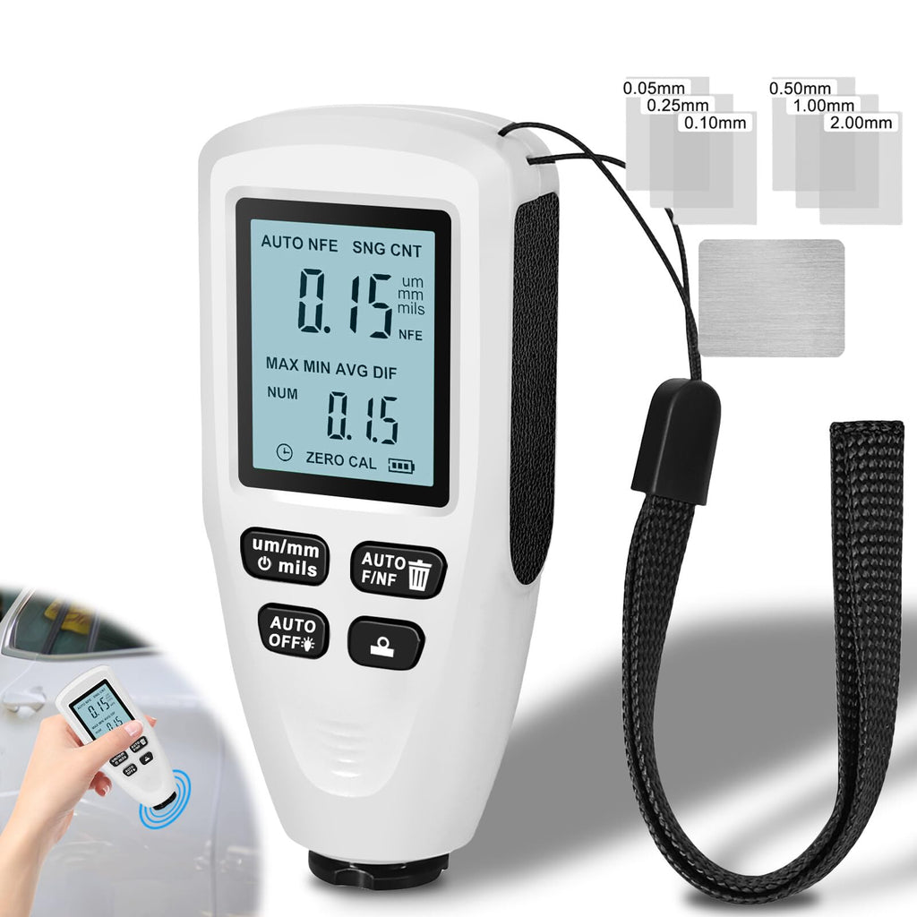  [AUSTRALIA] - Coating thickness gauge: car paint thickness gauge with backlight, digital LCD display, paint thickness gauge for cars, measuring range 0 to 2000um, car paint thickness gauge