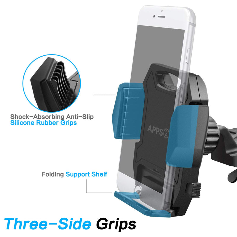  [AUSTRALIA] - Sturdy CD Slot Phone Mount with One Hand Operation Design, APPS2Car Hands-Free Car Phone Holder Universally Compatible with All iPhone & Android Cell Phones, for Smartphone Mobile