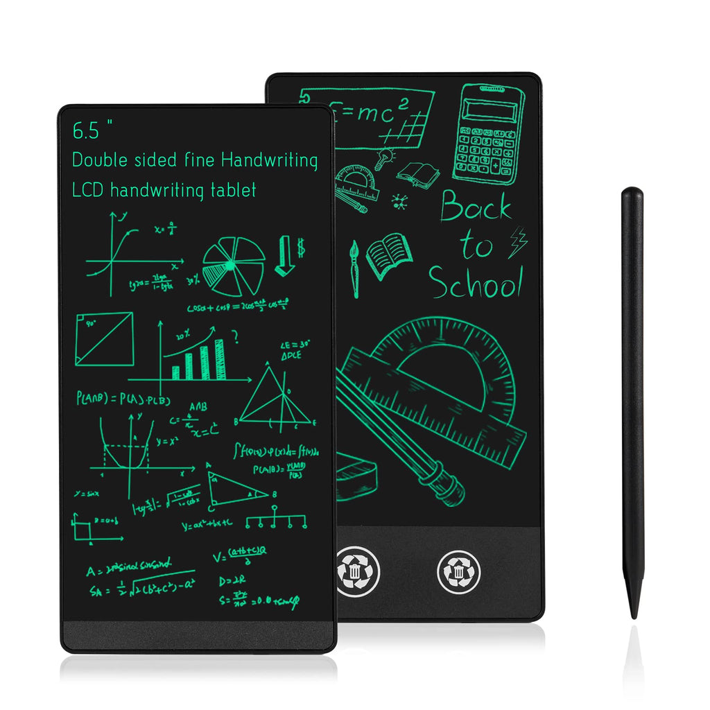  [AUSTRALIA] - Amoretti Sonnet Mini LCD Writing Tablet, 6.5in Double Display Erasable Reusable Electronic Drawing Pads, Electronic scratchpad for Kids and Adults（Black Thin Handwriting and Double Display