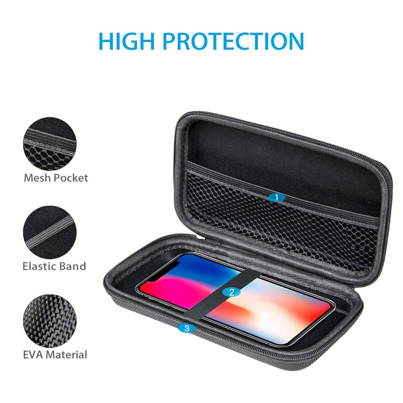  [AUSTRALIA] - GLCON Portable Protection Hard EVA Case for External Battery,Cell Phone,GPS,Hard Drive,USB/Charging Cable,Carrying Bag Mesh Inner Pocket,Zipper Enclosure n Durable Exterior,Universal Travel Pouch Bag A Black M