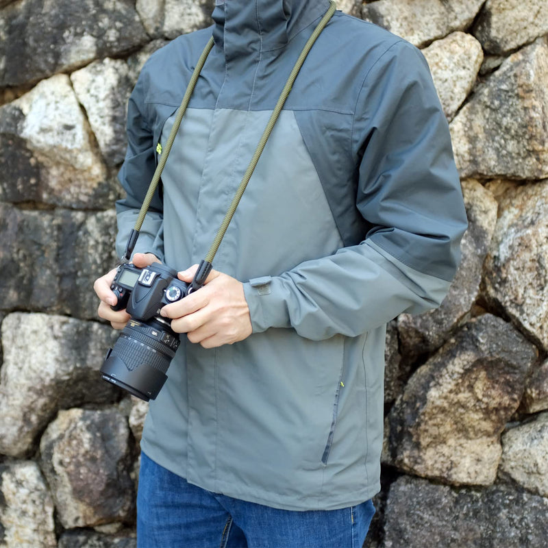  [AUSTRALIA] - Camera Strap Rope,Camera Strap Compatible with Leica Sony Canon Fuji Nylon Rope Camera Strap SLR DSLR Mirrorless Cameras 100cm Green