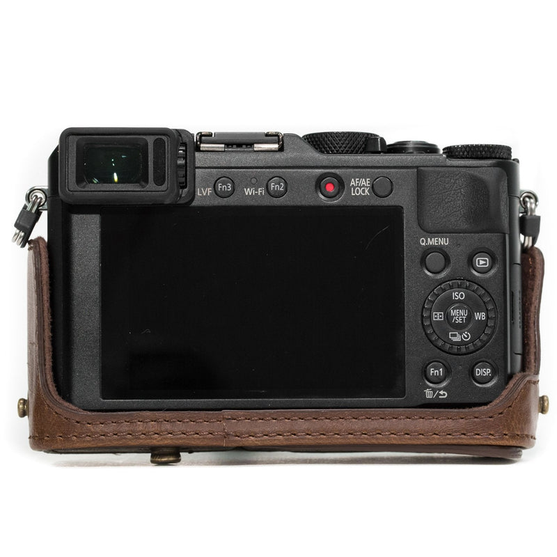  [AUSTRALIA] - MegaGear Ever Ready Protective Leather Camera Case, Bag for Panasonic LUMIX LX100, DMC-LX100 Camera (Dark Brown)